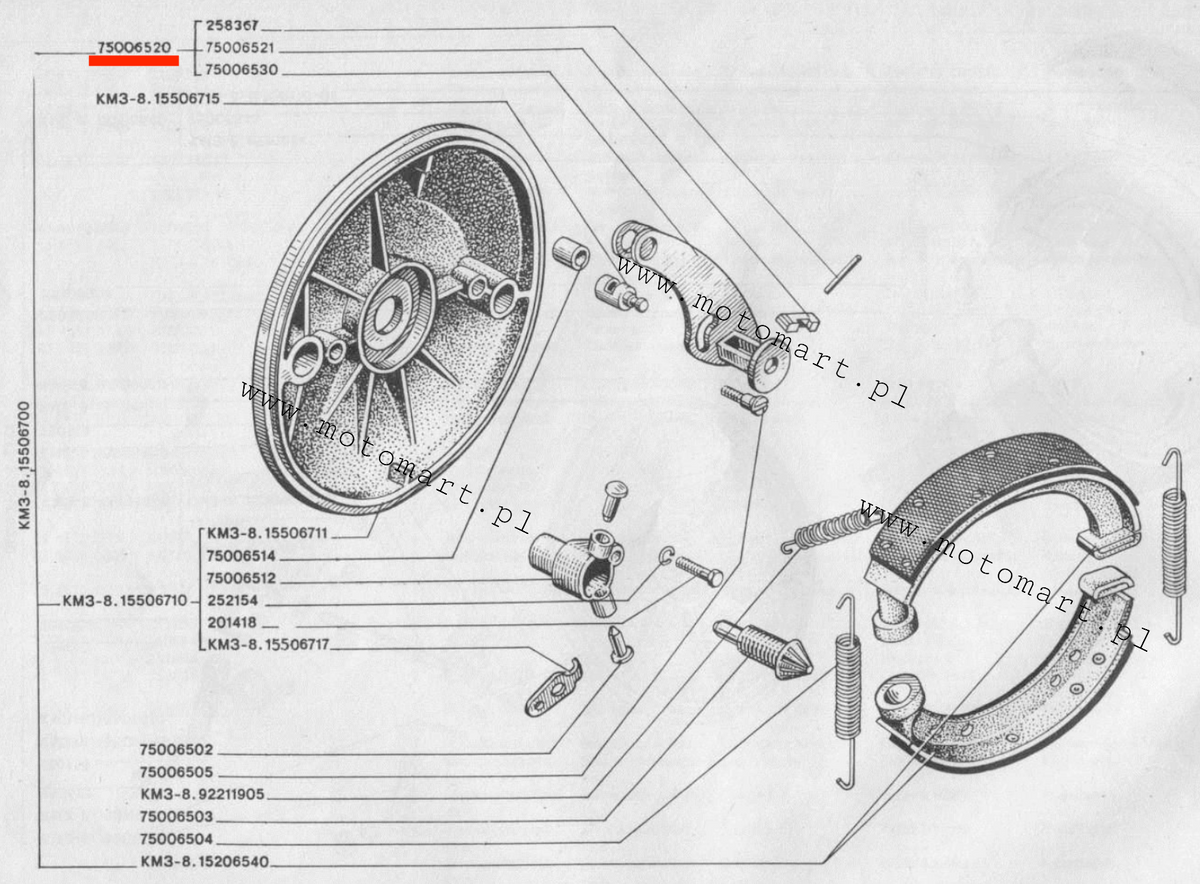 Schuhspreizer Dniepr MT K750 Ural M72 ORIGINAL Diff-Bremshebel