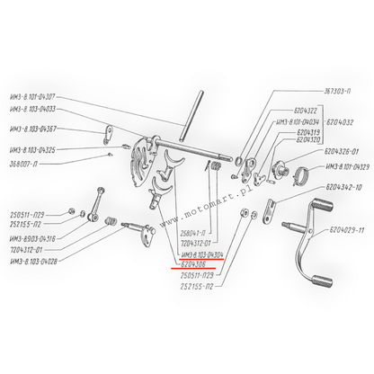Forcelle cambio Ural, K750, M72 guida selettore