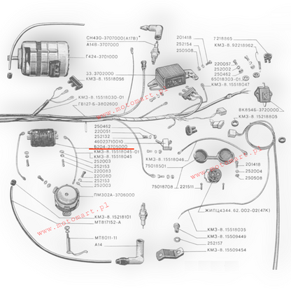 Cewka zapłonowa 12V Ural Dniepr MT zapłon silnik instalacja zaplon
