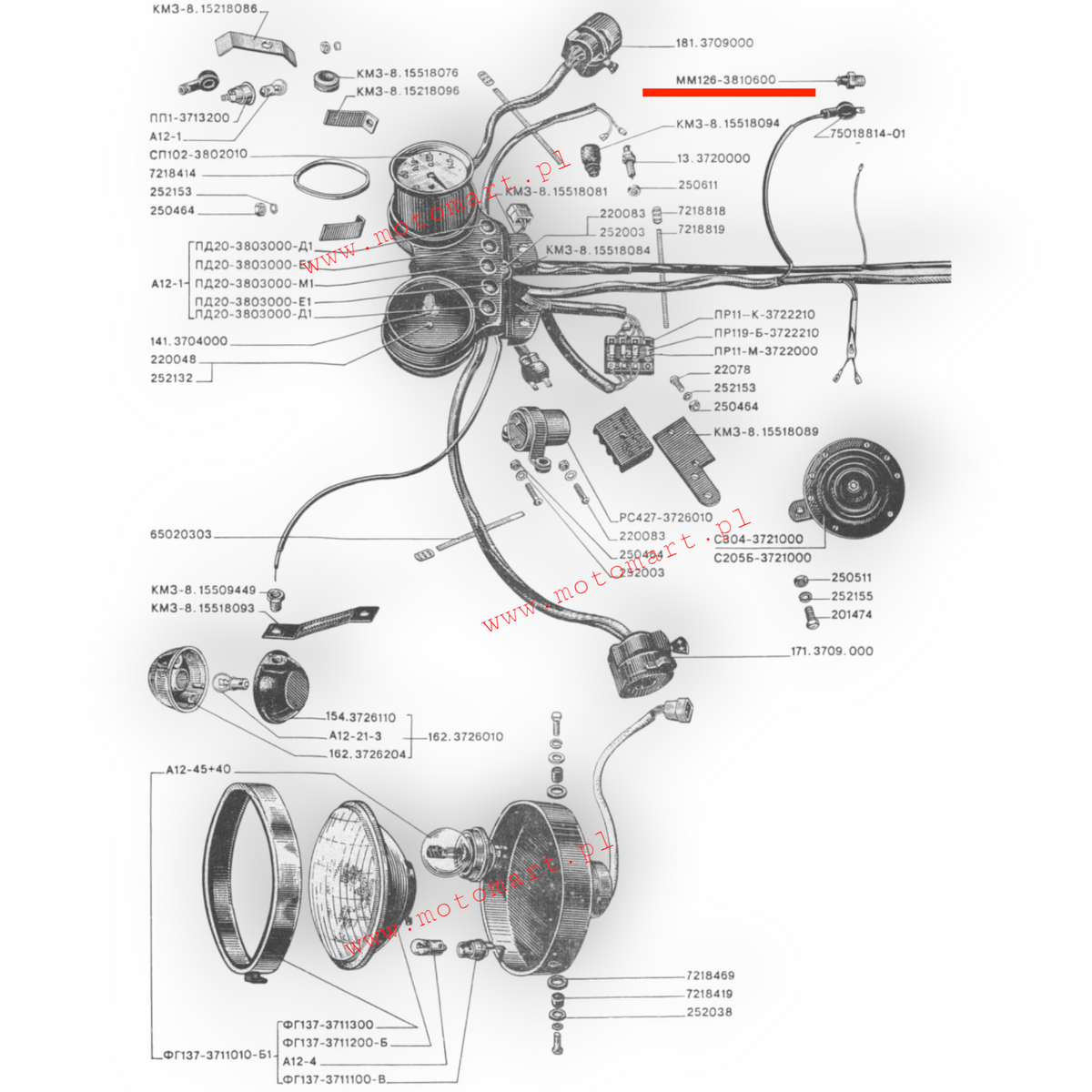 Dnjepr Ural ORYG Motoröldrucksensor, Zylinder, Kolben, Pumpe